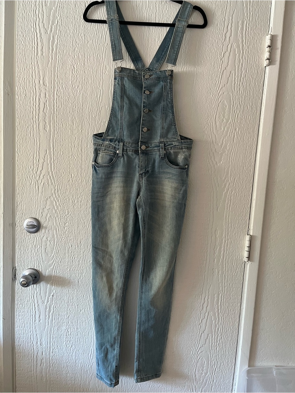 Slim Fit Light Blue Denim Overalls for Men